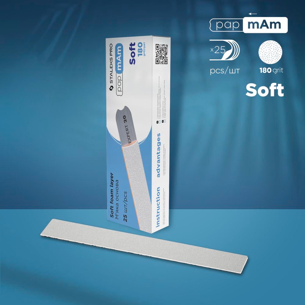 Disposable white files papmAm on soft foam layer | 180 grit